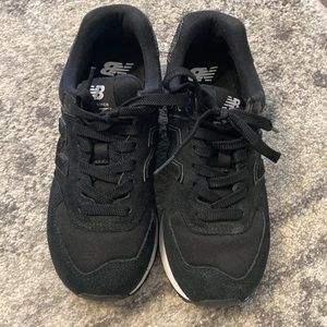 New balance 574 shoes, black, worn once, size 7.5